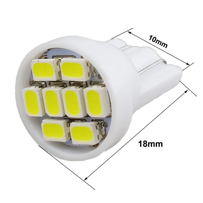 GLOFE T10 194 168 Dash Instrument White LED Light Bulbs Bright Panel Gauge Cluster Dashboard LED Light Bulbs 10Pcs/Set (White) - Image 4